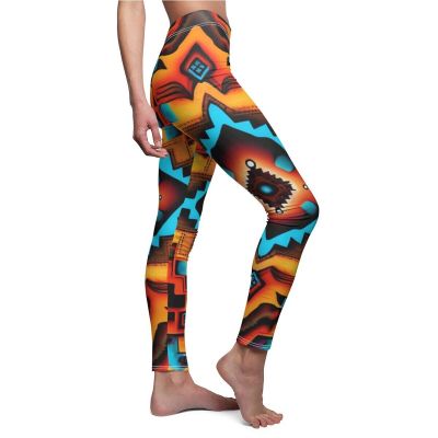 Womens Skinny Casual Leggings All Over Print Southwestern Navajo Native American